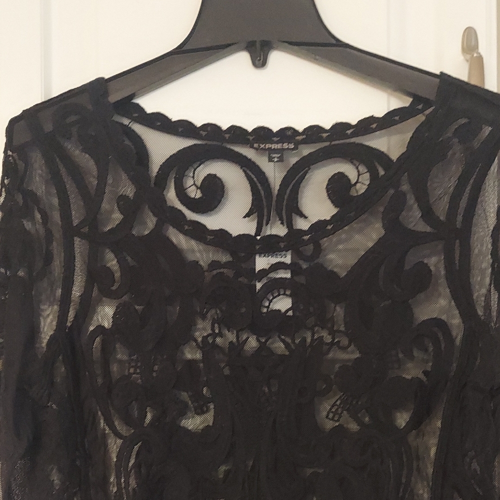 Express Black Lace Top Size S